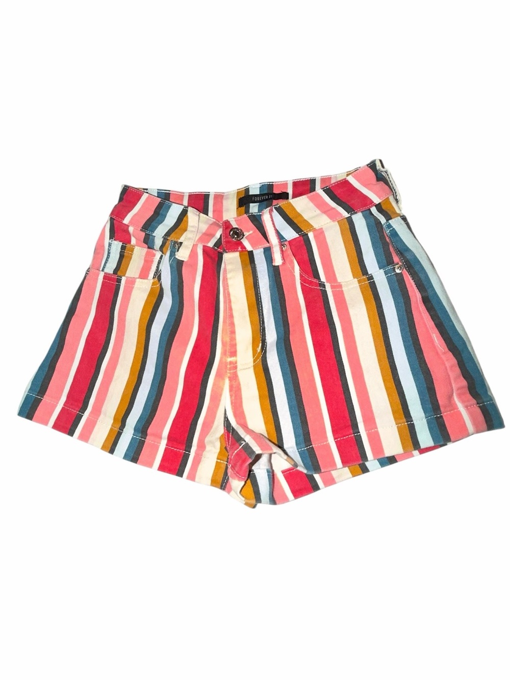 Forever 21 Women's Multicolored Striped Denim (006)